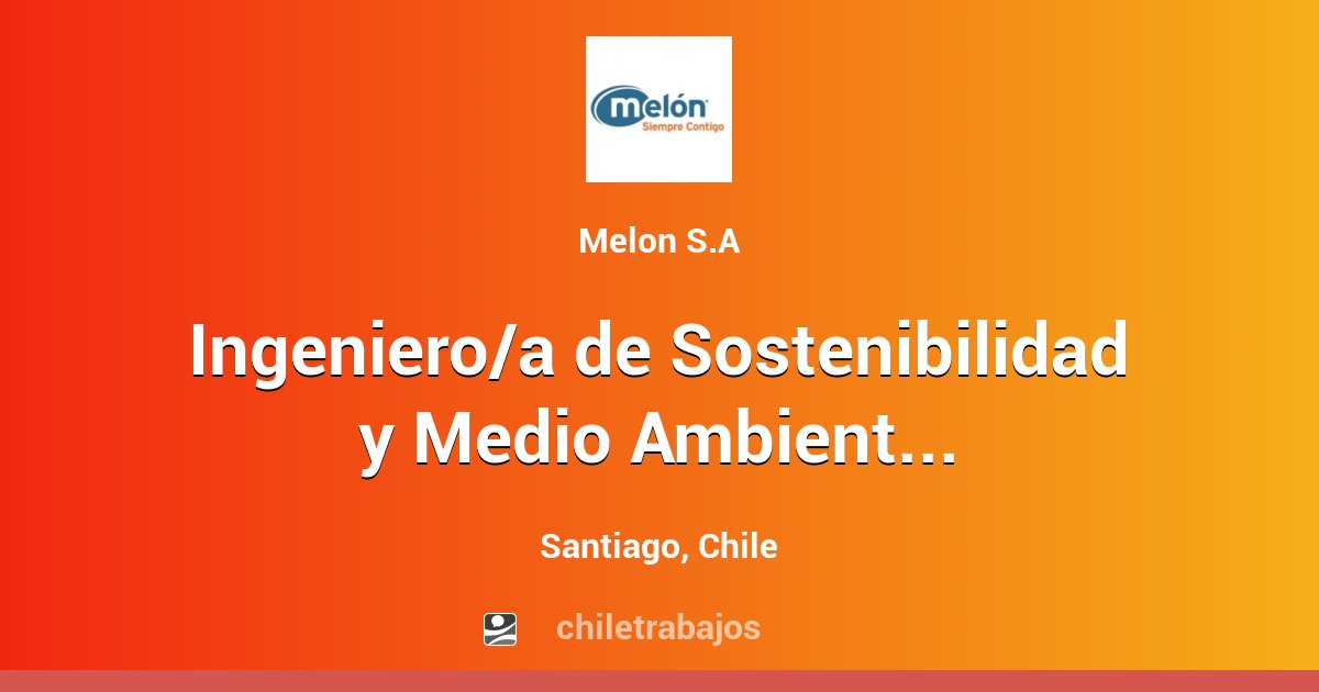 Ingeniero A De Sostenibilidad Y Medio Ambiente Santiago Santiago