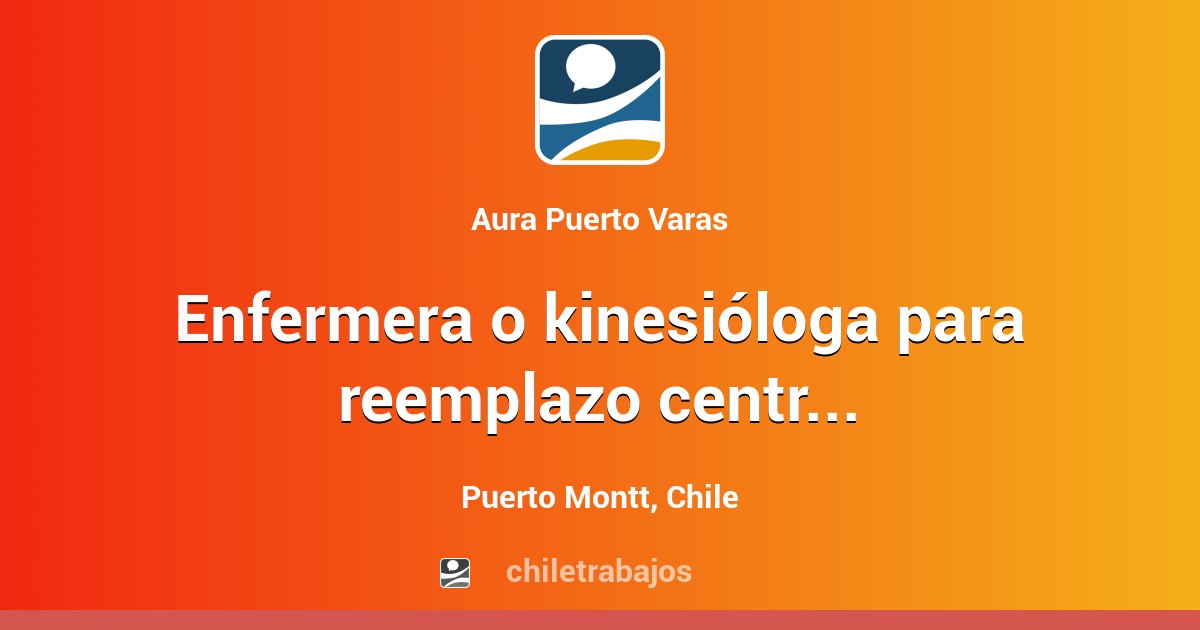 Enfermera o kinesióloga para reemplazo centro depilación láser pto