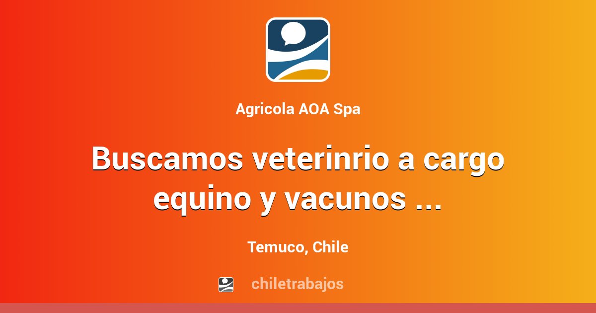 Trabajo Buscamos veterinrio a cargo equino y vacunos 1 dia 