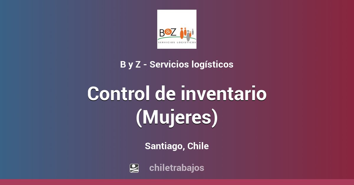 Control De Inventario Mujeres Santiago Chiletrabajos 4176