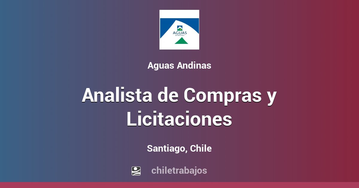 Analista De Compras Y Licitaciones Santiago Chiletrabajos 4031